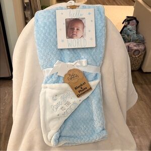 Baby Blanket with Photo Ornament NWT